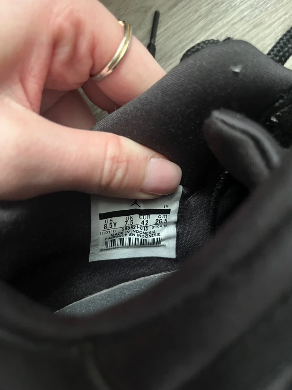 Black and Pink Jordan Mid Sneakers with Gum Sole - Picture 5 of 6